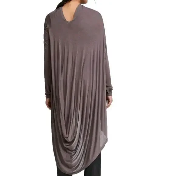 Marcella Small Anthracite Iris Tunic Top Long Sleeve Asymmetrical Edgy Flowy NEW - Picture 8 of 9